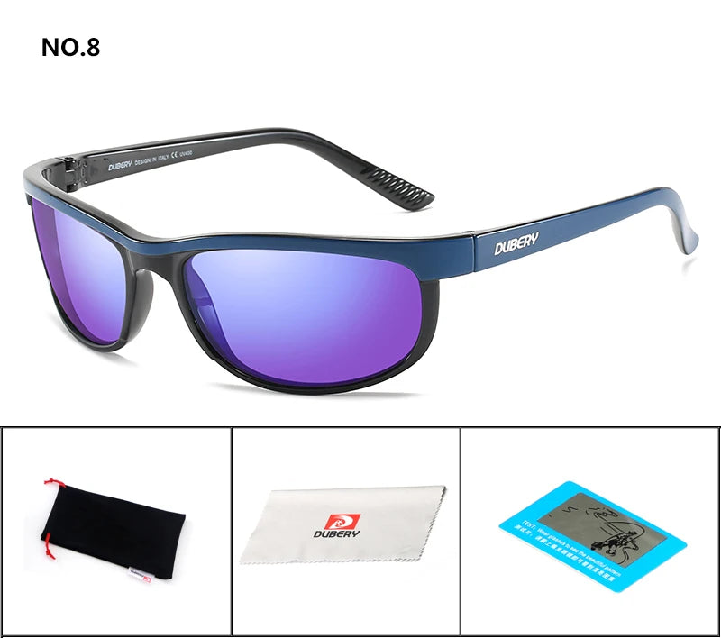DUBERY Vintage Sunglasses Polarized Men's Sun Glasses For Men UV400 Shades Driving Black Square Oculos Male 10 Colors Model 2027 C8 D2027