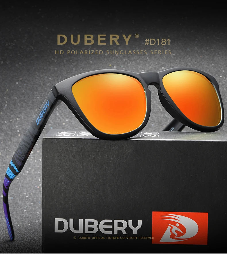 DUBERY Vintage Sunglasses Polarized Men's Sun Glasses For Men UV400 Shades Driving Black Square Oculos Male 8 Colors Model 181