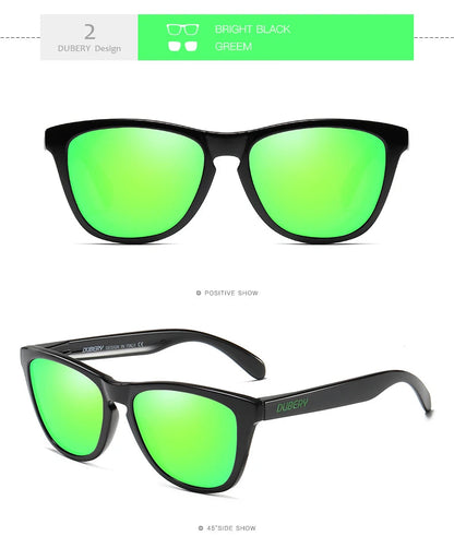 DUBERY Vintage Sunglasses Polarized Men's Sun Glasses For Men UV400 Shades Driving Black Square Oculos Male 8 Colors Model 181 C2 Polarized D181
