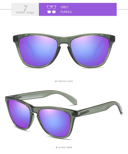 DUBERY Vintage Sunglasses Polarized Men's Sun Glasses For Men UV400 Shades Driving Black Square Oculos Male 8 Colors Model 181 C7 Polarized D181
