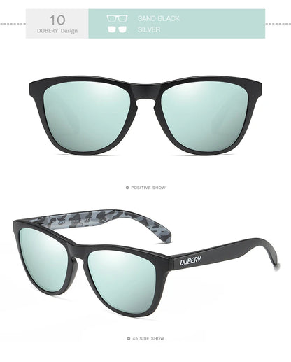 DUBERY Vintage Sunglasses Polarized Men's Sun Glasses For Men UV400 Shades Driving Black Square Oculos Male 8 Colors Model 181 C10 Polarized D181