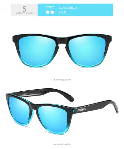 DUBERY Vintage Sunglasses Polarized Men's Sun Glasses For Men UV400 Shades Driving Black Square Oculos Male 8 Colors Model 181 C5 Polarized D181
