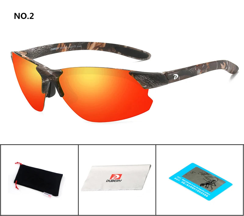 DUBERY Vintage Sunglasses Polarized Men's Sun Glasses For Men UV400 Shades Driving Black Square Oculos Male 8 Colors Model 672 C2 Polarized D672
