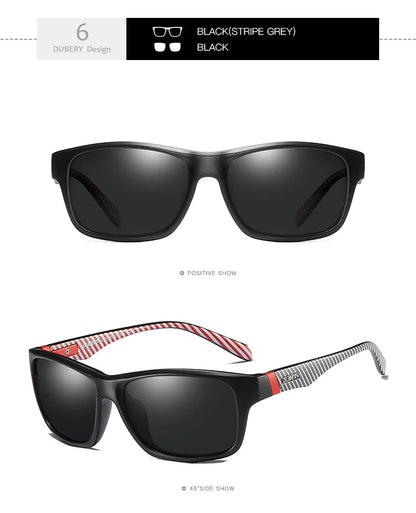 DUBERY Vintage Sunglasses Polarized Men's Sun Glasses For Men UV400 Shades Spuare Black Summer Oculos Male 8 Colors Model 732