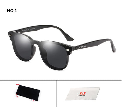 DUBERY Vintage Sunglasses uv400 Men's Sun Glasses For Men Driving Black Square Oculos Male 7 Colors Model 3002 D3002 C1 D3002