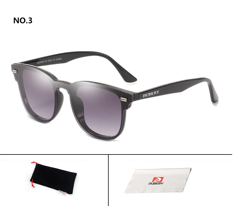 DUBERY Vintage Sunglasses uv400 Men's Sun Glasses For Men Driving Black Square Oculos Male 7 Colors Model 3002 D3002 C3 D3002