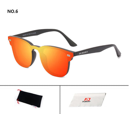 DUBERY Vintage Sunglasses uv400 Men's Sun Glasses For Men Driving Black Square Oculos Male 7 Colors Model 3002 D3002 C6 D3002
