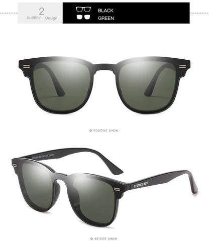 DUBERY Vintage Sunglasses uv400 Men's Sun Glasses For Men Driving Black Square Oculos Male 7 Colors Model 3002 D3002
