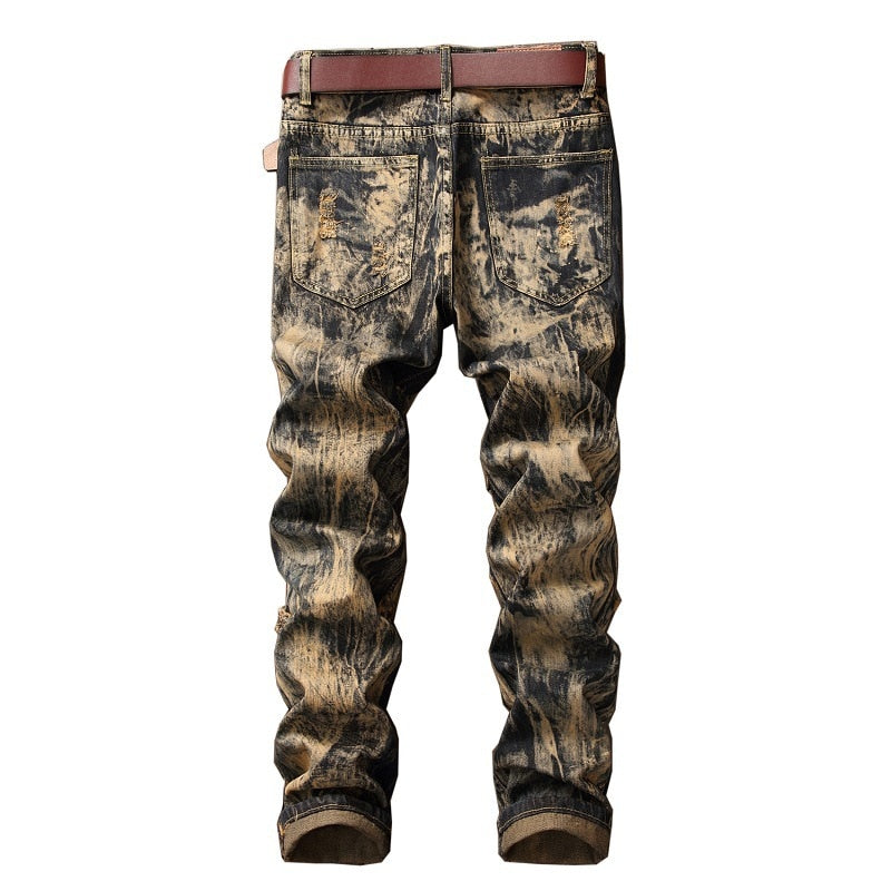 Denim Designer Hole Jeans High Quality Ripped for Men Autumn Spring HIP HOP Punk Streetwear
