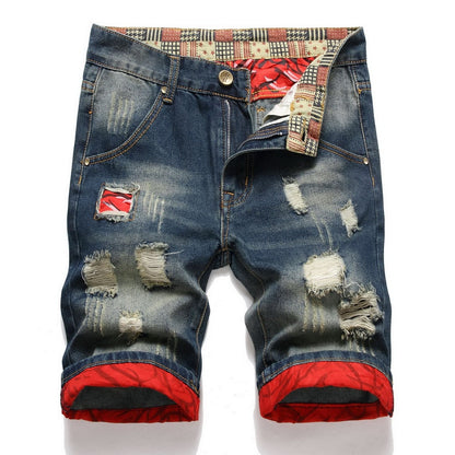 Denim Designer Hole Short Jeans High Quality Ripped For Men'S Autumn Spring HIP HOP Punk Streetwear 8782