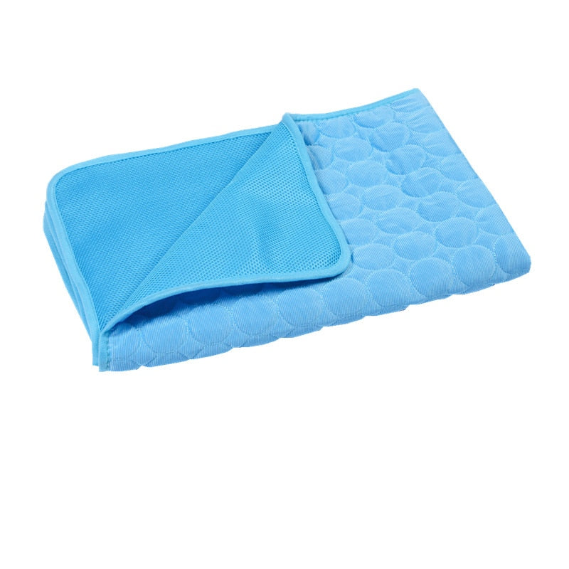 Dog Mat Cooling Summer Pad Mat For Dogs Cat Blanket Sofa Breathable Pet Dog Bed Summer Washable For Small Medium Large Dogs Car Blue