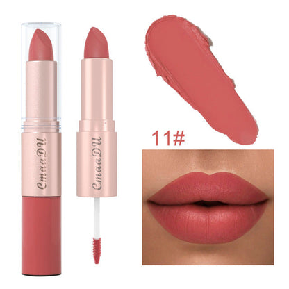 Double Ended Waterproof Matte Lipstick Nude Red Lip Tint 11