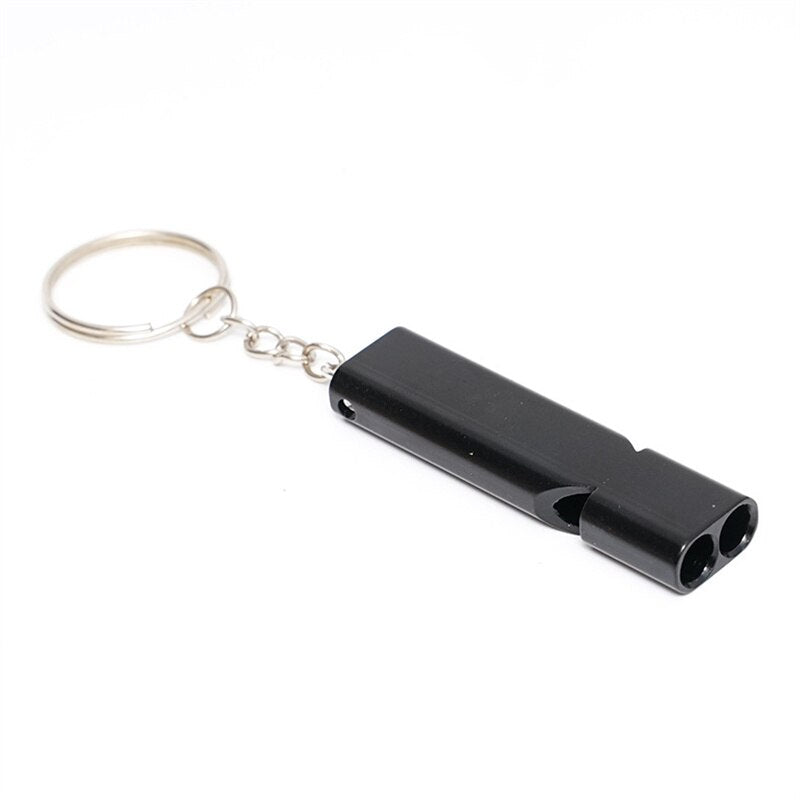 Double-frequency Alloy Aluminum Emergency Survival Whistle Keyring Camping Hiking Outdoor Tools Training Keychain