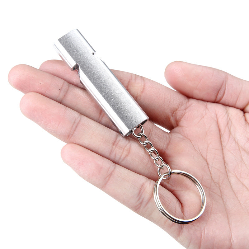 Double-frequency Alloy Aluminum Emergency Survival Whistle Keyring Camping Hiking Outdoor Tools Training Keychain