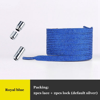 Elastic No Tie Shoelaces Colorful Flat Shoe laces Sneakers shoelace Metal Lock Lazy Laces for Kids Adult One size fits all shoes Royal blue China
