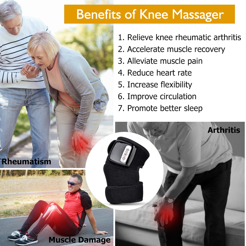 Electric Heating Knee Massager Far Infrared Joint Brace Support Vibrador Back Shoulder Massage Knee Pain Relief Massageador