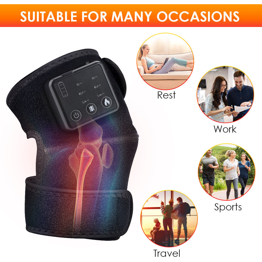 Electric Heating Knee Massager Far Infrared Joint Brace Support Vibrador Back Shoulder Massage Knee Pain Relief Massageador