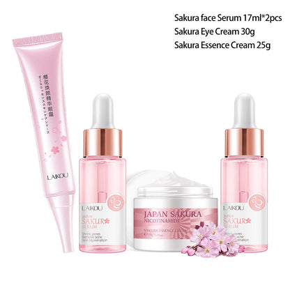 Facial Skin Care Set Collagen Face Serum Cream Eye Cream Anti Wrinkle Anti Aging Nourishing Serum Collagen Whitening Cream Set 2