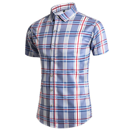 Fashion 12 Style Design Short Sleeve Casual Shirt Men's Striped White Blue Beach Blouse Summer Clothes OverSize A65 11