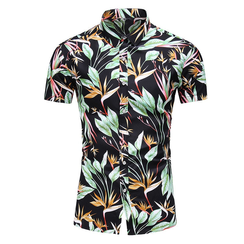 Fashion 9 Style Design Short Sleeve Casual Shirt Men's Print Beach Blouse Summer Clothing Plus Size
