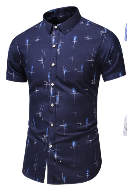 Fashion 9 Style Design Short Sleeve Casual Shirt Men's Print Beach Blouse Summer Clothing Plus Size 5014 18