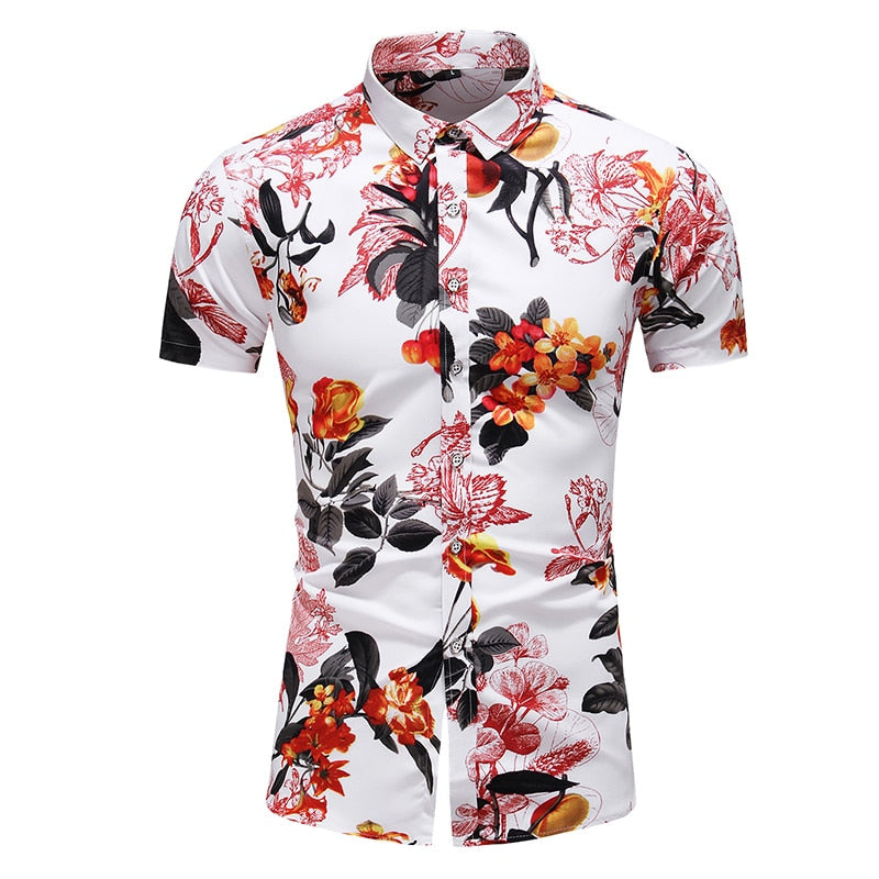Fashion 9 Style Design Short Sleeve Casual Shirt Men's Print Beach Blouse Summer Clothing Plus Size 8017 10