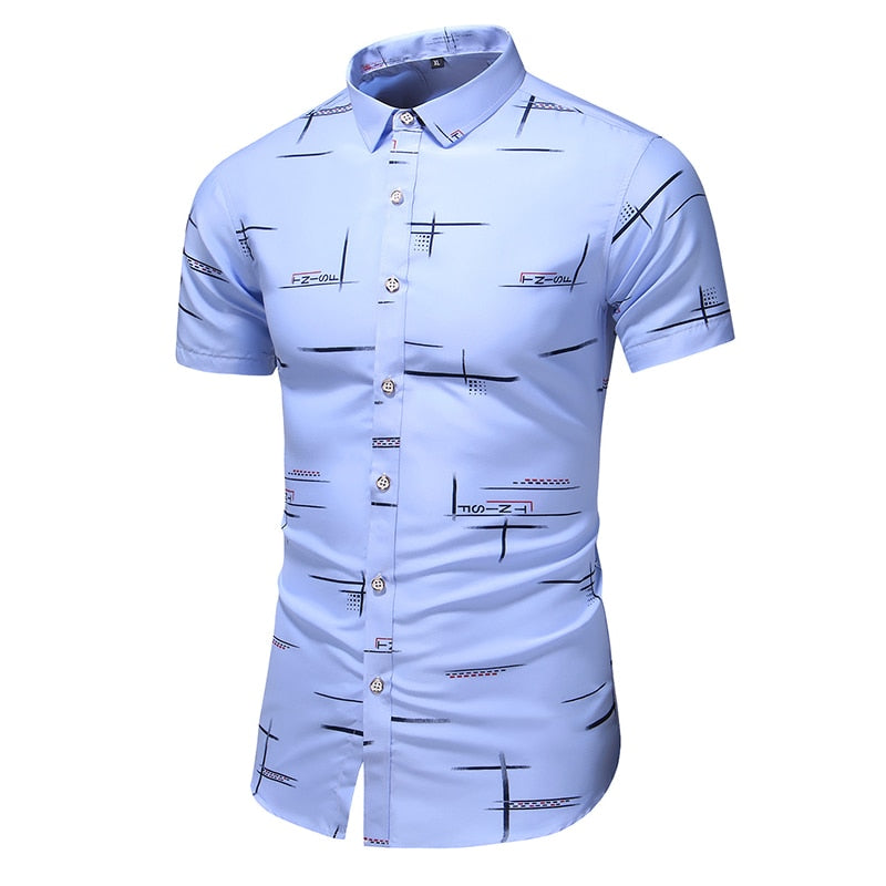 Fashion 9 Style Design Short Sleeve Casual Shirt Men's Print Beach Blouse Summer Clothing Plus Size 5013 21