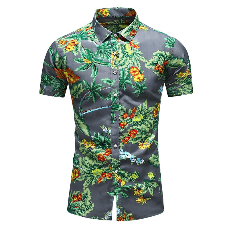 Fashion 9 Style Design Short Sleeve Casual Shirt Men's Print Beach Blouse Summer Clothing Plus Size