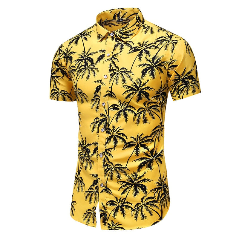 Fashion 9 Style Design Short Sleeve Casual Shirt Men's Print Beach Blouse Summer Clothing Plus Size 9019 3