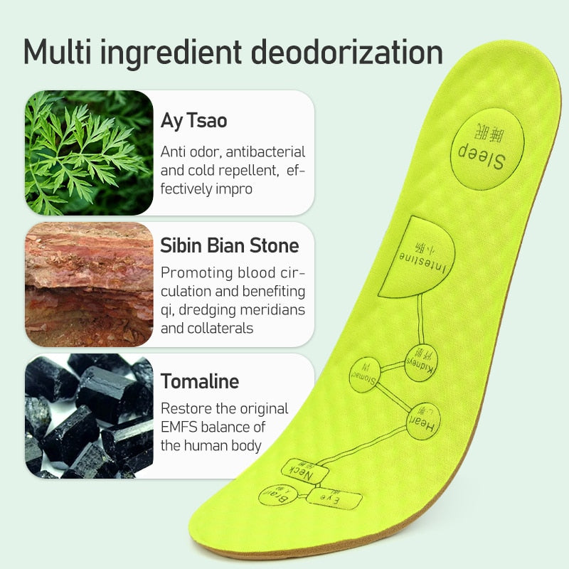 Foot Acupressure Insole Men Women Soft Breathable Sports Cushion Inserts Sweat-absorbing Deodorant Orthopedic Shoe Sole