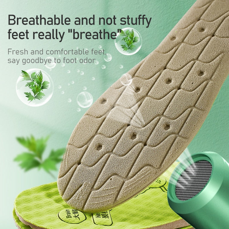 Foot Acupressure Insole Men Women Soft Breathable Sports Cushion Inserts Sweat-absorbing Deodorant Orthopedic Shoe Sole