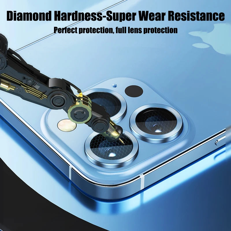 For IPhone 11 12 Pro Max Diamond Metal Camera Protector for IPhone Mini Camera Protector 3PCS/Set Lens Protection Glass