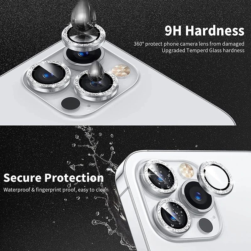 For IPhone 11 12 Pro Max Diamond Metal Camera Protector for IPhone Mini Camera Protector 3PCS/Set Lens Protection Glass