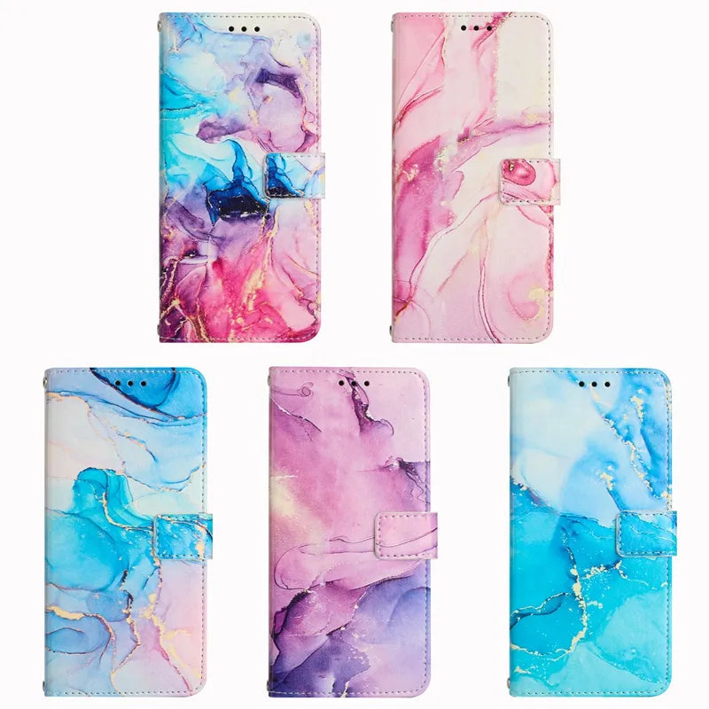 For Xiaomi 13 12 Lite Mi 11 Redmi 12C 10C A1 Note 12 12S 12 Pro 11S 11 Pro 10 Poco X5 F5 Wallet Painted Leather Cover Phone Case