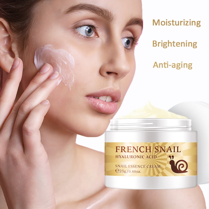 French Snail Hyaluronic Acid Face Cream Moisturizing Anti-aging Wrinkle Cream Improve Cracked Dry Rough Skin Facial Cream