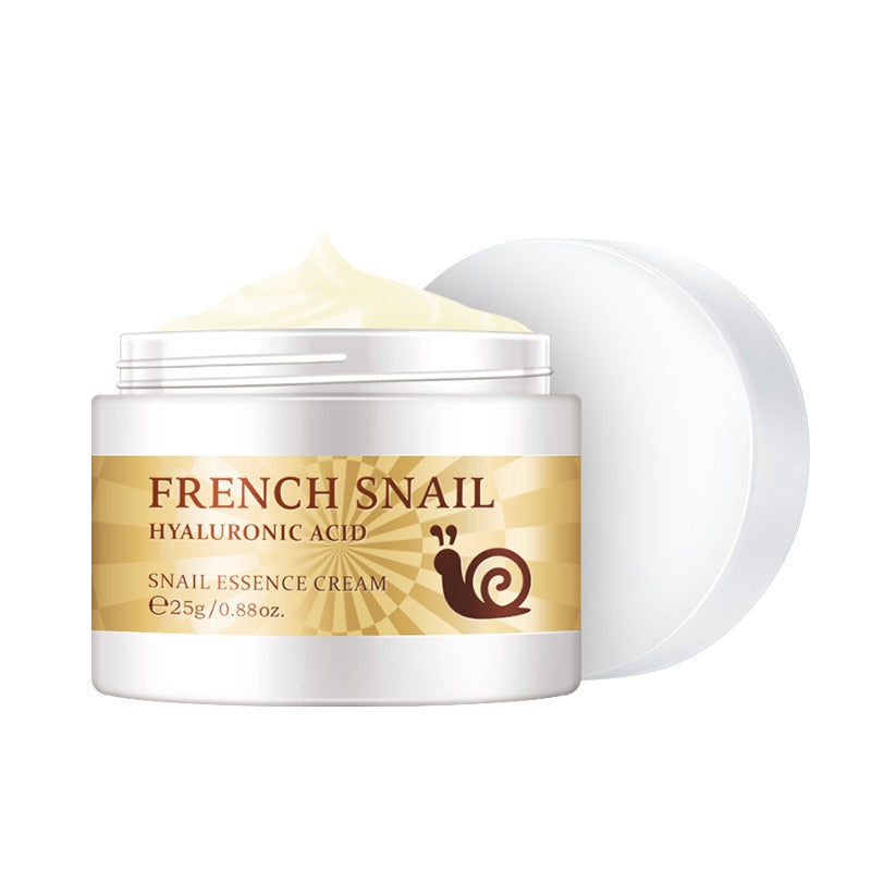 French Snail Hyaluronic Acid Face Cream Moisturizing Anti-aging Wrinkle Cream Improve Cracked Dry Rough Skin Facial Cream 25g