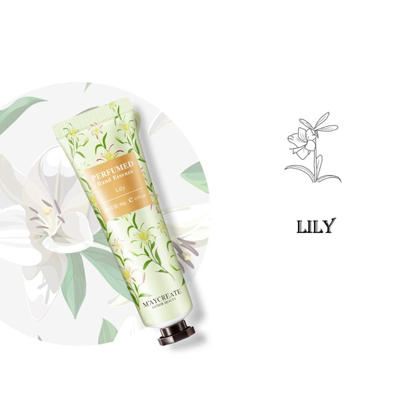 Fruit Apple Green Tea Pear Lemon Mango Lily Moisturize Hydrate Hand Cream for Winter Hand Care Anti Dry Nourish Skin Care 30g Lily