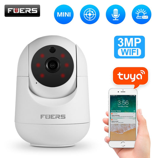 Fuers 3MP Smart Home Indoor IP Camera with Automatic Tracking and WiFi Connectivity for Surveillance, Baby and Pet Monitoring and CCTV Security
