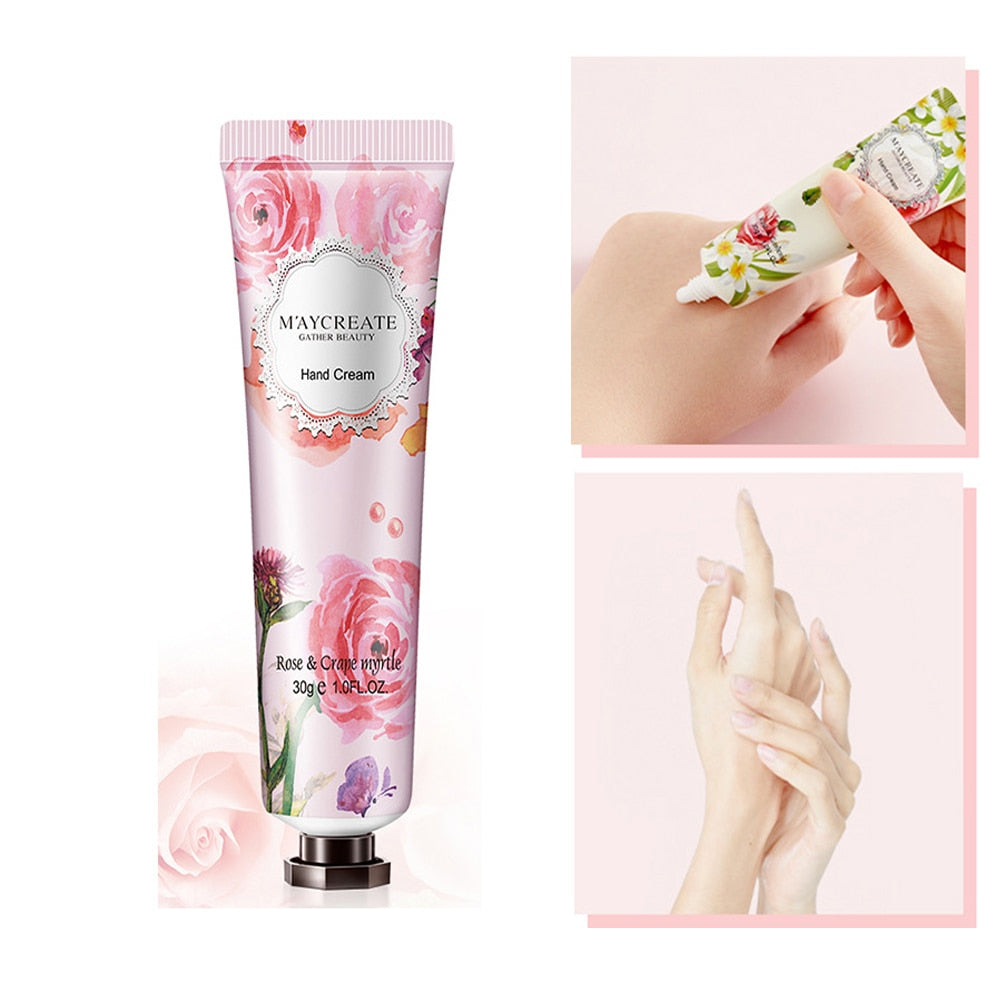 Gardenia Chrysanthemum Flower OrchidVanilla Moisturize Hydratie Anti Dryness Hand Cream for Winter Hand Care Skin Care 30g