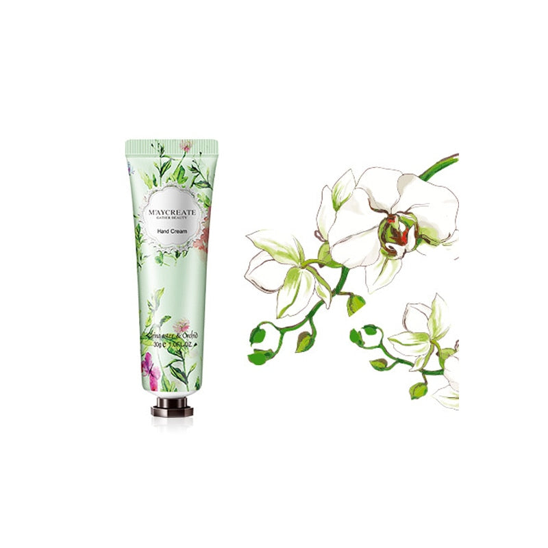 Gardenia Chrysanthemum Flower OrchidVanilla Moisturize Hydratie Anti Dryness Hand Cream for Winter Hand Care Skin Care 30g Orchid