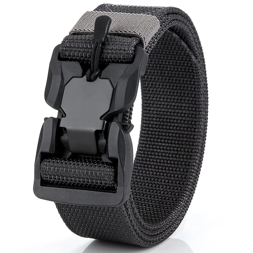 Genuine tactical belt quick release outdoor military belt soft real nylon sports accessories men and women black belt ZV02 black gray China 125CM