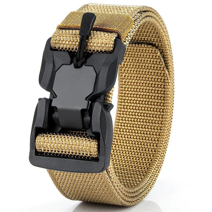 Genuine tactical belt quick release outdoor military belt soft real nylon sports accessories men and women black belt ZV02 kaki China 125CM