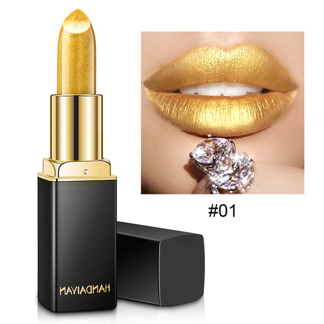 Glitter Lipstick Long Lasting Non-stick Cup Velve Sexy Nude Red Lipstick Shimmer Gold Waterproof Moisturizing Women Lips Makeup 02