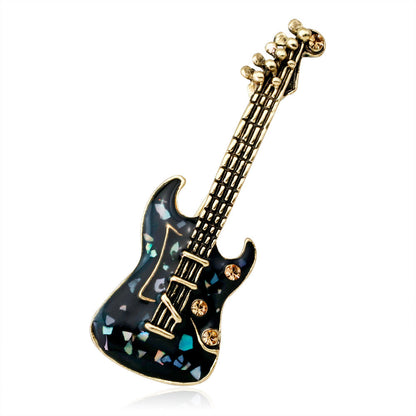 Guitar Shaped Brooches Enamel Apparel Accessory Musical Instruments Lapel Pin Club Badge Brooch