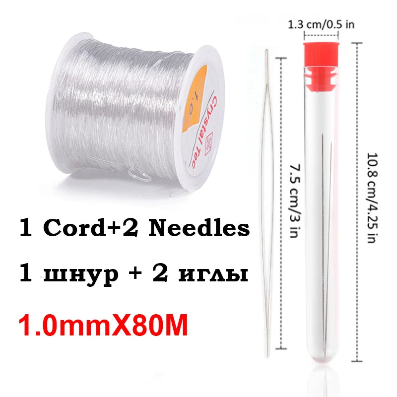 100M Plastic Crystal DIY Beading Stretch Cords Elastic Line Jewelry Making Supply Wire String jeweleri thread String Thread 1.0mmX80M Crystal 1 China