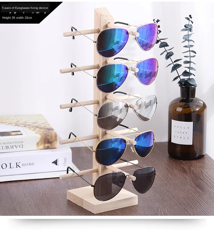 Multi Layers Wood Sunglass Display Rack Shelf Eyeglasses Show Stand Jewelry Holder for Multi Pairs Glasses Showcase WF