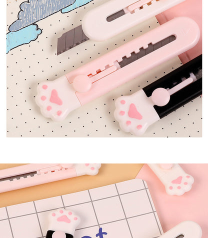 1Pc Art Cutter Kawaii Cat Claw Utility Knife Student Art Supplies DIY Tools Girl Gifts Creative Stationery School Supplies