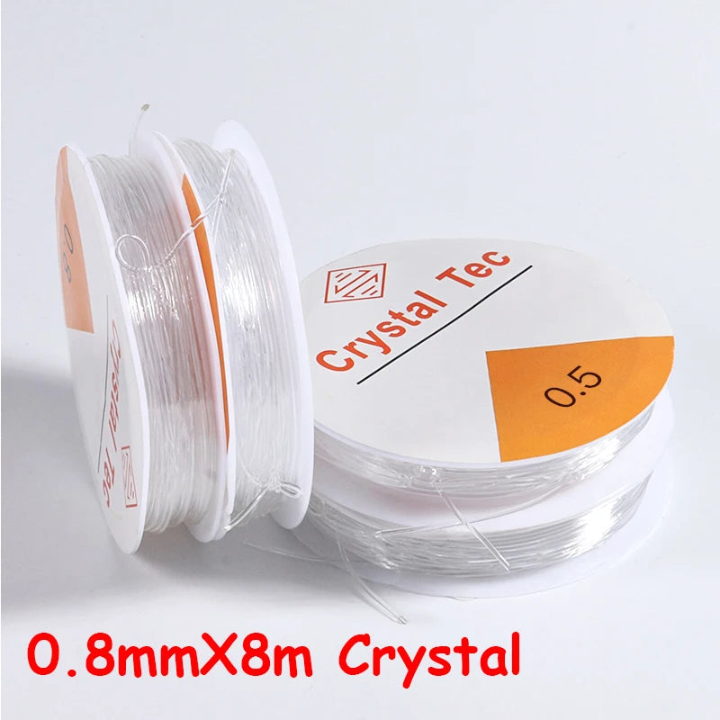 100M Plastic Crystal DIY Beading Stretch Cords Elastic Line Jewelry Making Supply Wire String jeweleri thread String Thread 0.8mmX8m Crystal China