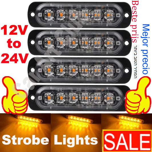 Universal Emergency Strobe Led Light 12/24V Memory Function Led Warning Side Marker Blinking Amber Light Bar Police Flash Light