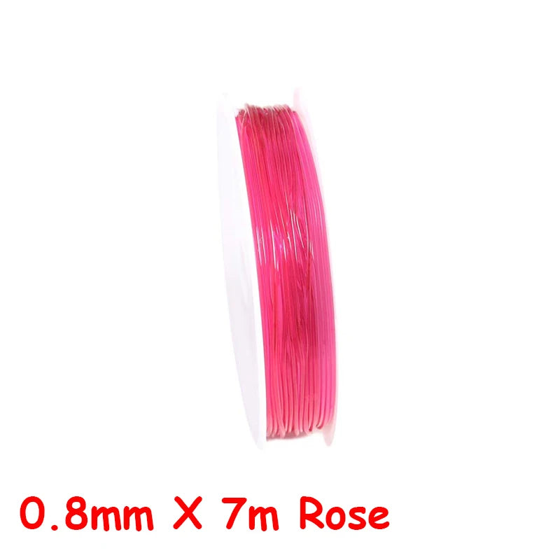 100M Plastic Crystal DIY Beading Stretch Cords Elastic Line Jewelry Making Supply Wire String jeweleri thread String Thread 0.8mm X 7m Rose China